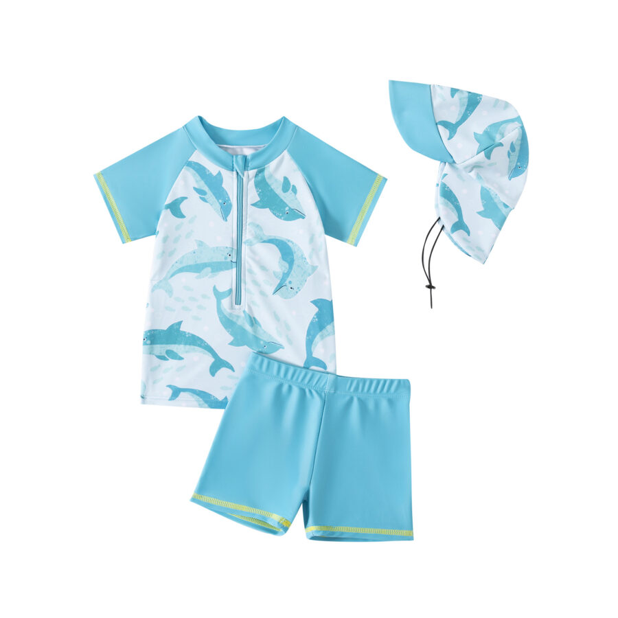 Baby & Toddler Swim Outfit – 3-Piece Set with Detachable Hat (3 Months to 4 Years) - Image 5