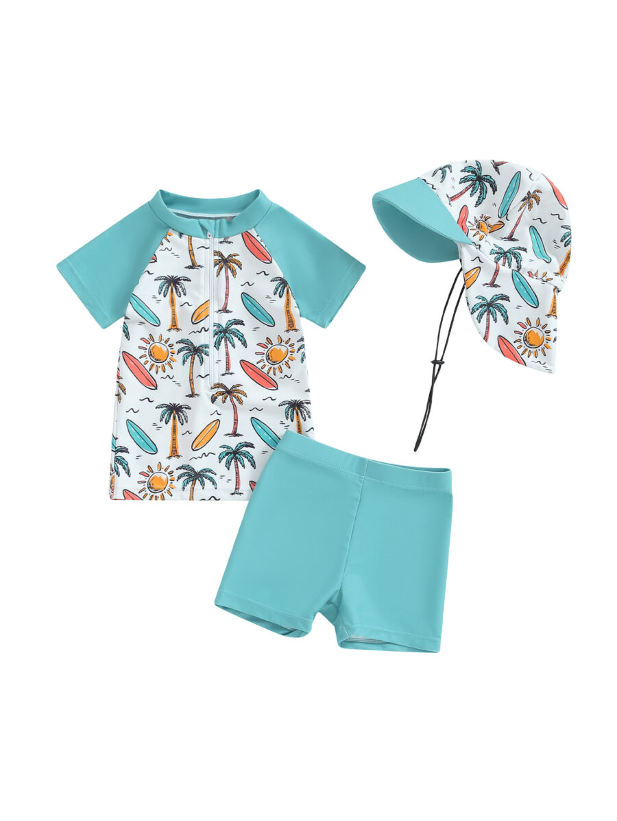 Baby & Toddler Swim Outfit – 3-Piece Set with Detachable Hat (3 Months to 4 Years) - Image 2